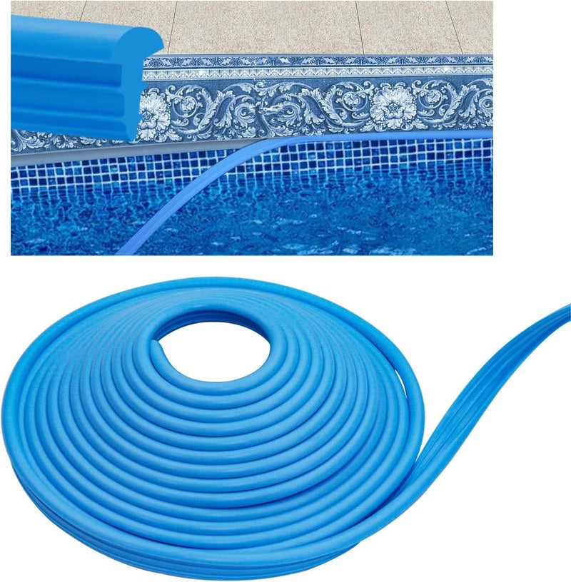 FBULWSEC Roll Pool Bead Lock,Pool Liner Lock for Above-Ground & In-Ground Swimming Pool Beaded Liners Lock 120'ft,Blue - Image 1